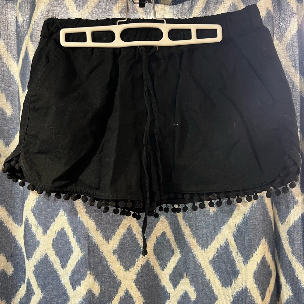 J Crew Black Fringe Shorts Size Small